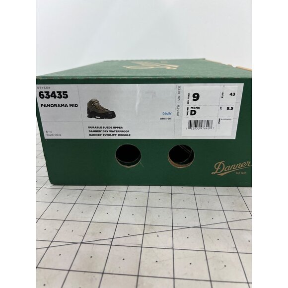 Danner Panorama Mid Hiking Boots Men’s Sz. 9 Black Olive Waterproof Lightweight - Picture 4 of 12